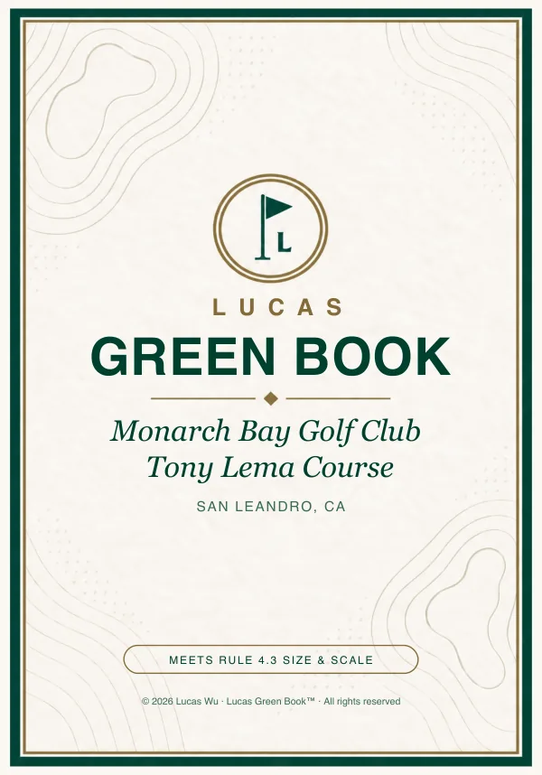 Monarch Bay Golf Club — Tony Lema Course green book cover