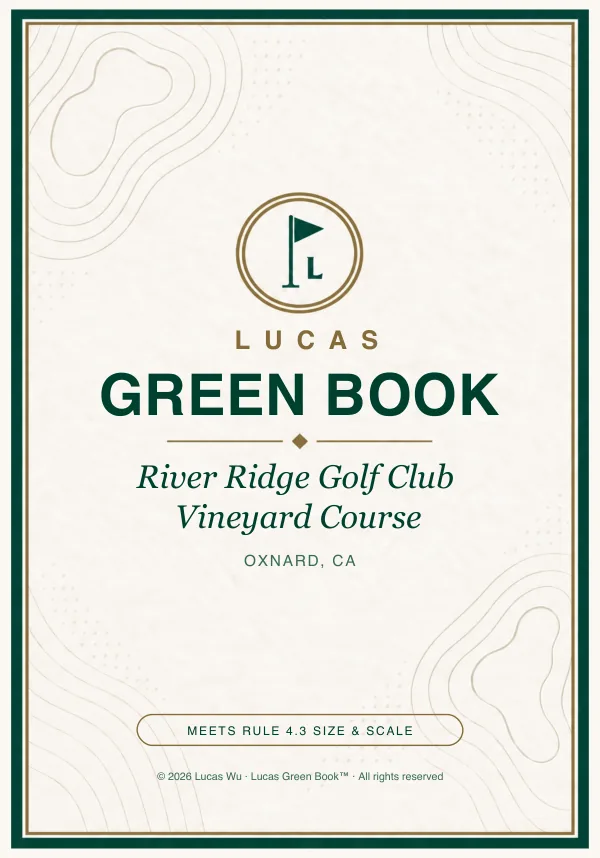 The Lucas Green Book cover for River Ridge Golf Club — Vineyard Course.