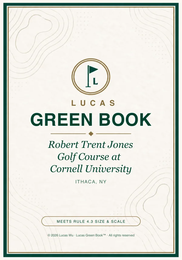 The Lucas Green Book cover for Robert Trent Jones Golf Course at Cornell University.
